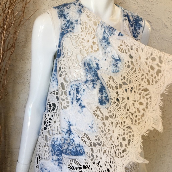 Chico’s • Tie-dye Boho lace vest | Sz M - Picture 8 of 12